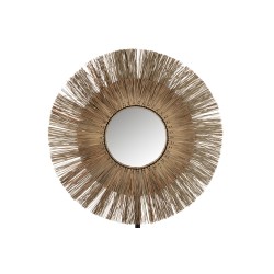 Miroir rond avec cadre en herbes naturelles D110cm