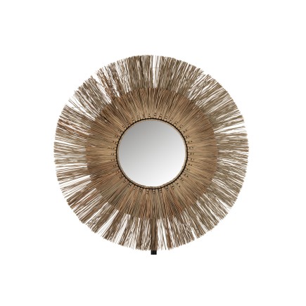 Miroir rond avec cadre en herbes naturelles D110cm