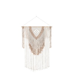 DECORATION MURALE MACRAME GRAND COTON BLANC/MARRON