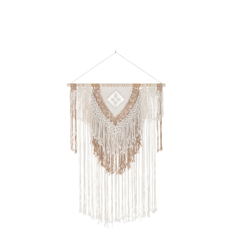 DECORATION MURALE MACRAME GRAND COTON BLANC/MARRON DECORATION MURALE MACRAME GRAND COTON BLANC/MARRON