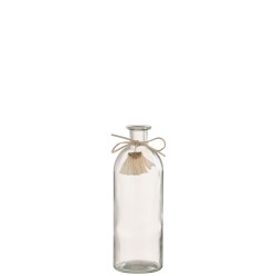 Botella de vidrio transparente de 7x7x20 cm