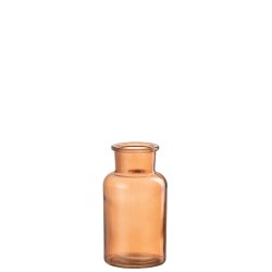 Vase bouteille en verre marron 7x7x13 cm