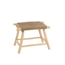 Tabouret en bois naturel 60.5x42x44 cm