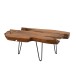 Table de salon pied métal en bois marron 107.5x59.5x40 cm Table de salon pied métal en bois marron 107.5x59.5x40 cm