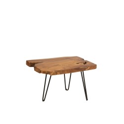 Table d’appoint en bois marron 60x39x53 cm