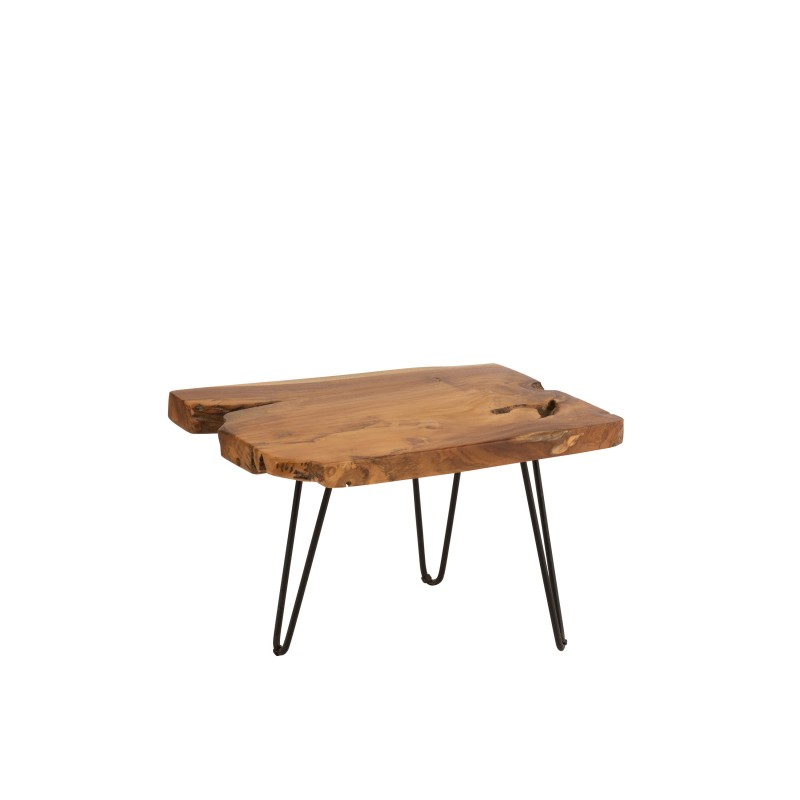 Table d’appoint en bois marron 60x39x53 cm