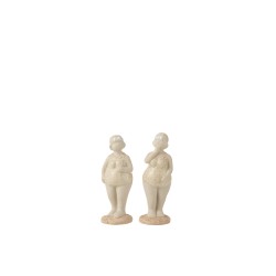 Conjunto de 2 Bañistas de cerámica beige 11x4.5x14.5 cm