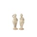Conjunto de 2 bañistas de cerámica beige de 15x6x18 cm Conjunto de 2 bañistas de cerámica beige de 15x6x18 cm