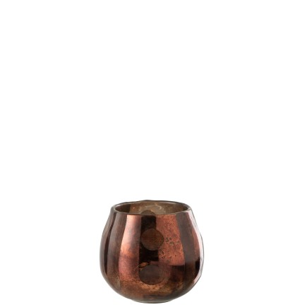 Photophore en verre marron 9x9x10 cm