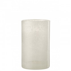 vaso de agua de vidrio blanco 8x8x13 cm
