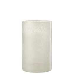 vaso de agua de vidrio blanco 8x8x13 cm