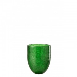 Vaso de agua de vidrio verde 8.5x8.5x9.5 cm