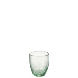 vaso de agua de vidrio verde menta de 8.5x8.5x9.5 cm