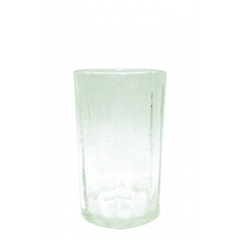 vaso de agua de vidrio verde menta de 8x8x13 cm
