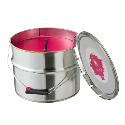 Vela exterior en tarro de pintura de parafina fucsia 135H