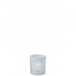 Photophore de Noël en verre blanc 7.5x7.5x8 cm