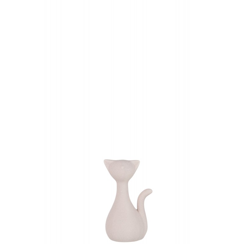 Chat en céramique rose 10.6x6.7x16.8 cm