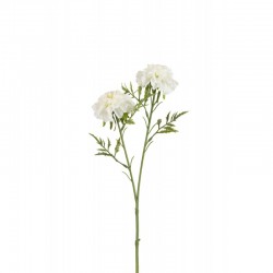 Escabiosa artificial en flor de plástico blanco de 23x7x43 cm