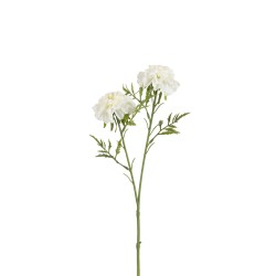 Scabieux en fleur artificiel en plastique blanc 23x7x43 cm