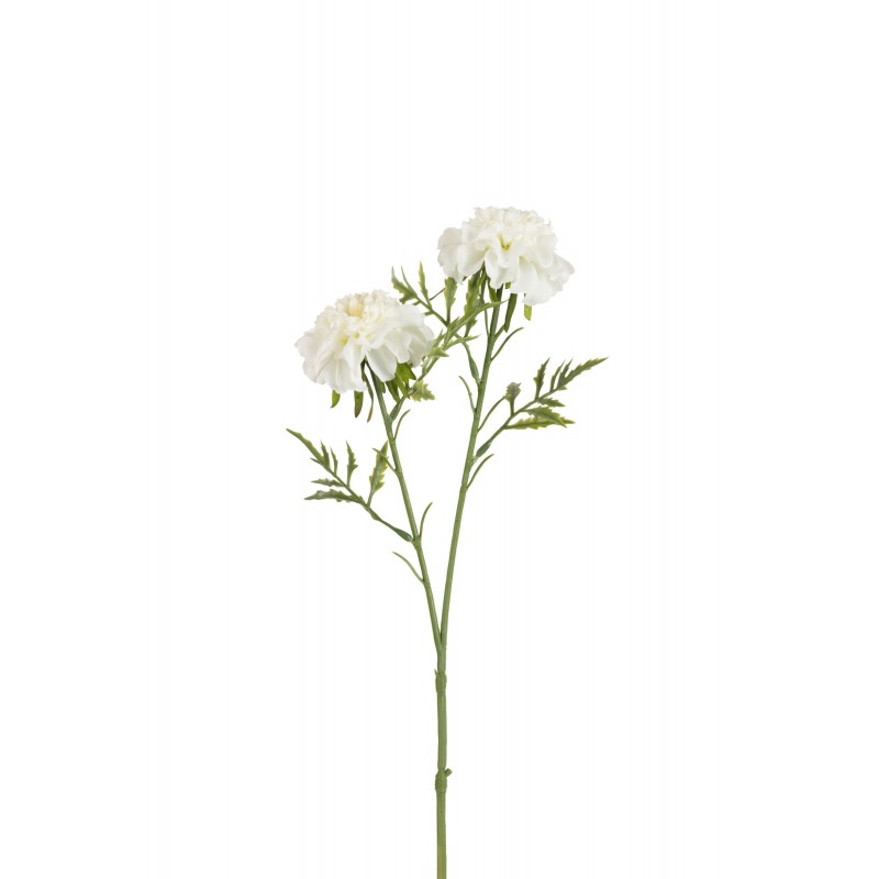Scabieux en fleur artificiel en plastique blanc 23x7x43 cm