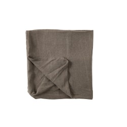 Housse pour pouf monaco en lin marron 105x105x49cm