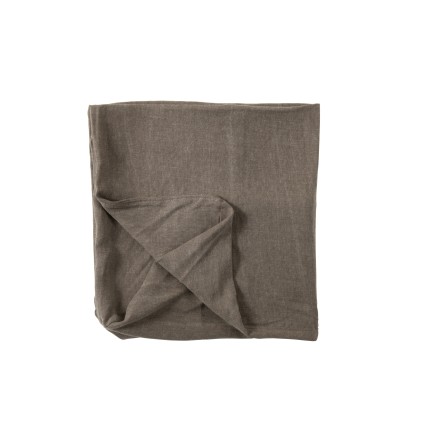 Housse pour pouf monaco en lin marron 105x105x49cm