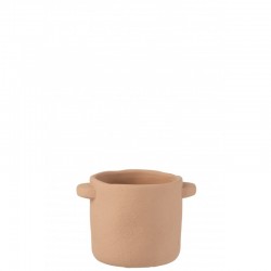 Pot en céramique marron 18x14.5x12.5 cm