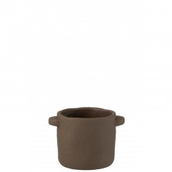 maceta de cerámica marrón de 18x14.5x12.5 cm