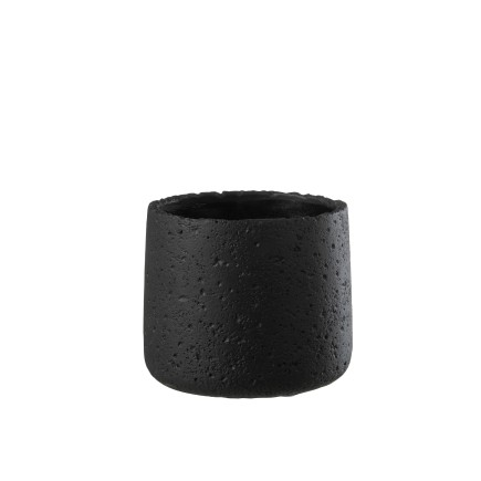 Macetero de cerámica negro de 14.5x14.5x12.5 cm
