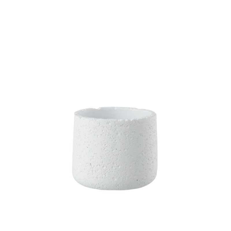 Cachepot en céramique blanc 11.5x11.5x10 cm