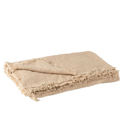 PLAID FRANGE  COTON POLYESTER BEIGE