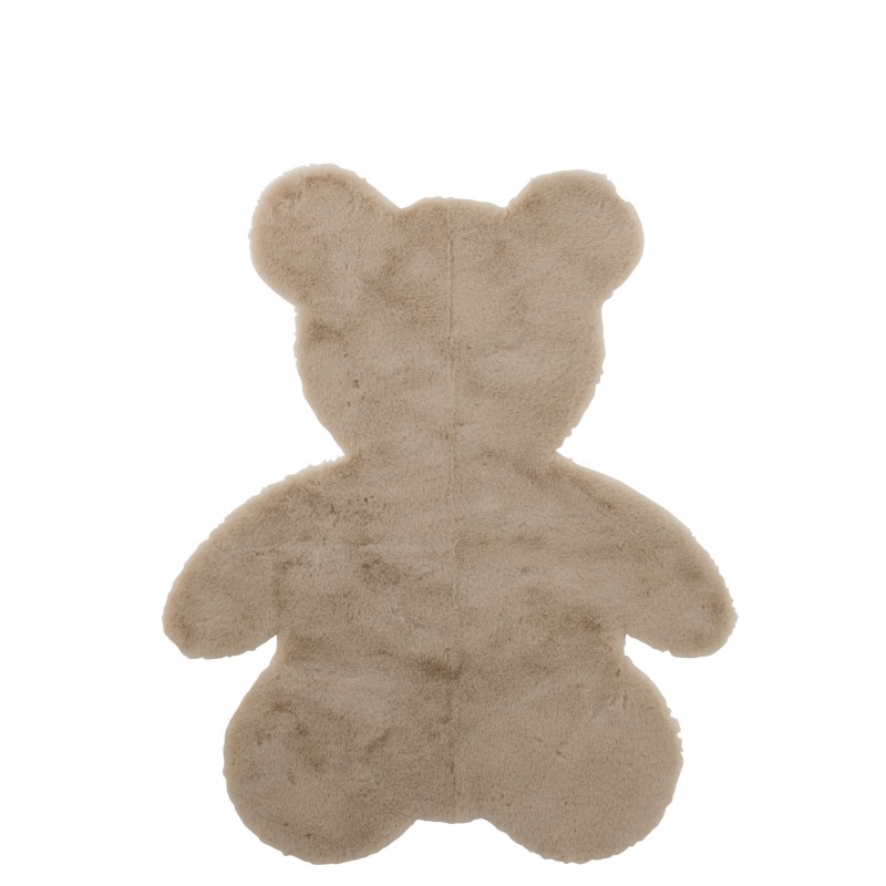 Tapis enfant forme d'ours couleur beige
