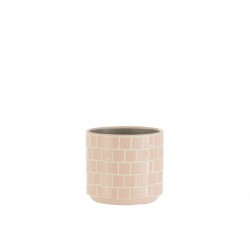 cachepot de cerámica rosa de 12x12x11 cm