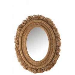 Espejo ovalado de Textil Natural 97x78x4cm
