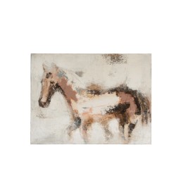 TABLEAU CHEVAL ABSTRAIT CANEVAS/BOIS MIX