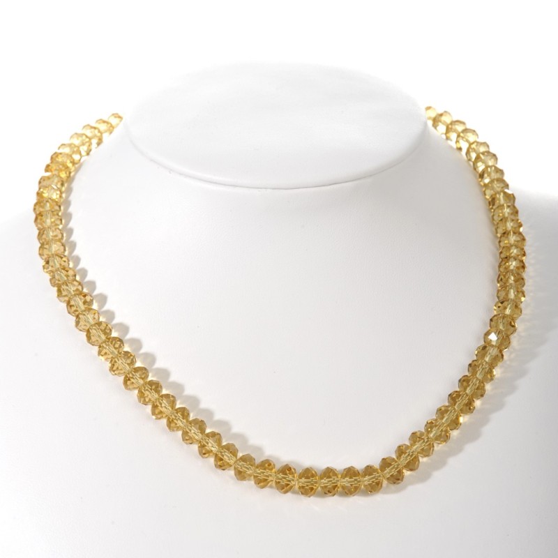 COLLIER 6X8MM CRISTAL LIGHT JAUNE