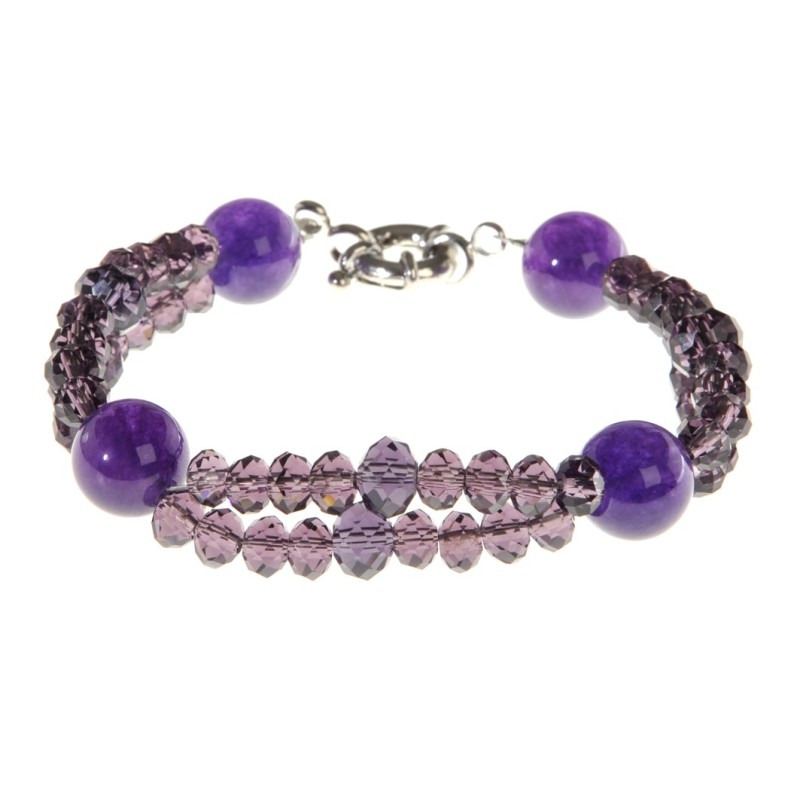 BRACELET DOUBLE CRISTAL VIOLET