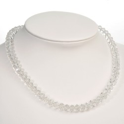 COLLIER 6X8MM CRISTAL BLANC