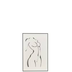 Decoración de pared de mujer en vidrio blanco 60x90.5x2.5 cm.