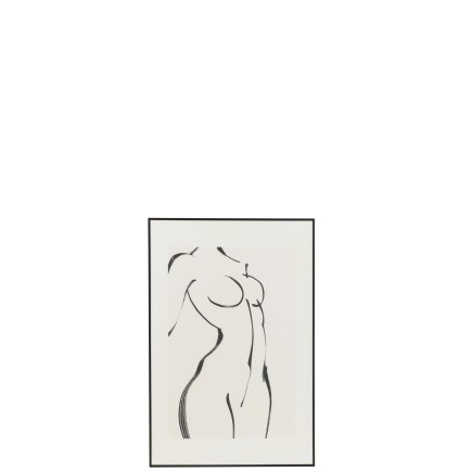 Decoración de pared de mujer en vidrio blanco 60x90.5x2.5 cm.