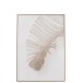 DECORATION MURALE FEUILLE CANEVAS/BOIS BEIGE
