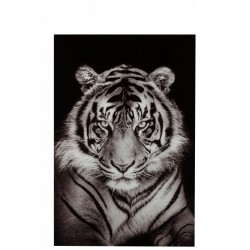 Décoration murale tigre en verre blanc 100x150x2 cm