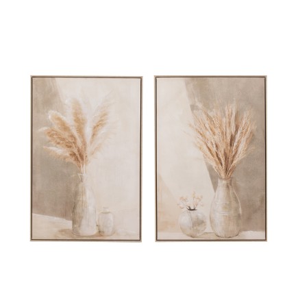 Cuadro lienzo beige 92x4x62 cm - Vendido por 2
