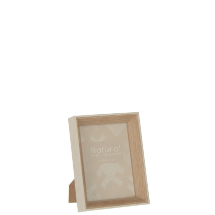 Marco de foto de 13x18cm en madera beige 16x21x4 cm
