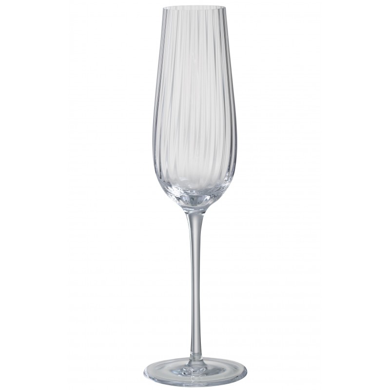 Flute à champagne avec ligne en verre transparent H25cm