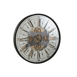 Reloj redondo de metal negro de 78x78x8 cm