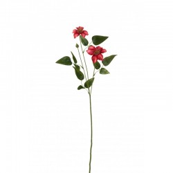 Fleur artificielle clematite en plastique rose 61 cm