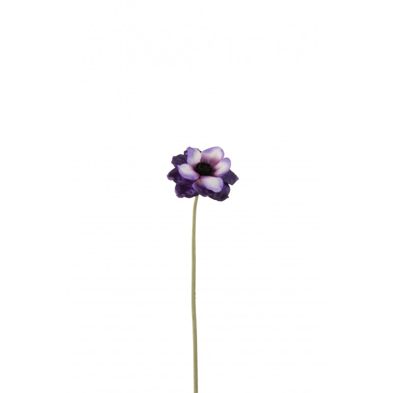 Fleur artificielle anemone en plastique mauve 41cm