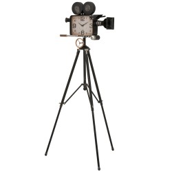 Reloj cámara decorativa de metal negro 56x56x107.5 cm