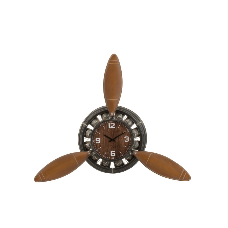 Horloge hélice en métal marron 110x110x16 cm Horloge hélice en métal marron 110x110x16 cm